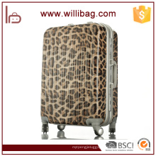 Wholesale Fashion Leopard Printed PC Trolley Luggage Bag